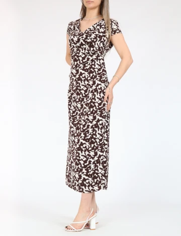 Rochie medie Only, maro/alb Maro