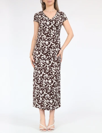 Rochie medie Only, maro/alb Maro