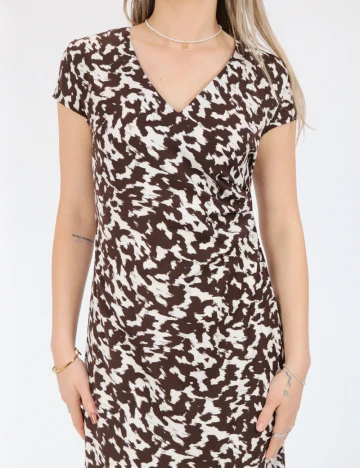 Rochie medie Only, maro/alb Maro