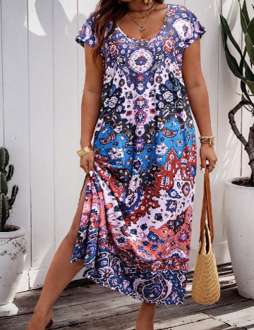 
						Rochie lunga SHEIN CURVE, mix culori