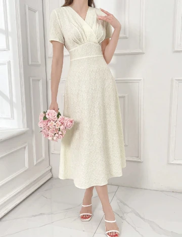 Rochie medie SHEIN, alb Crem