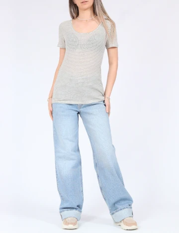 Tricou Only, crem