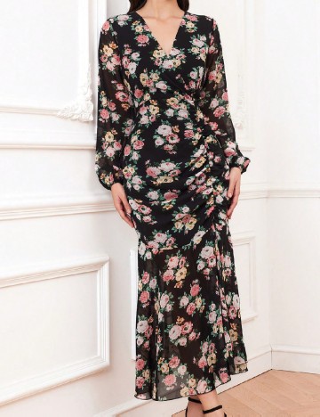 
						Rochie lunga SHEIN, floral print