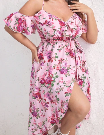 Rochie medie SHEIN CURVE, roz