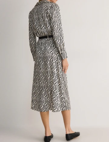 Rochie medie Reserved, alb/negru Alb
