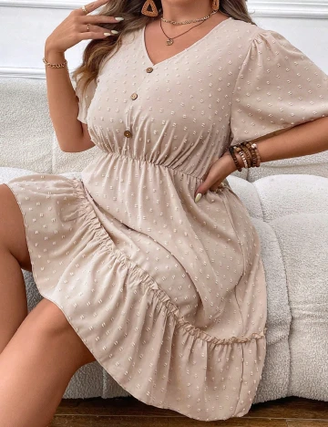 Rochie scurta SHEIN CURVE, crem