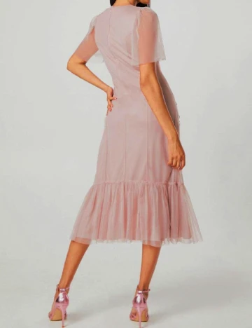 Rochie medie Coast, roz pudra