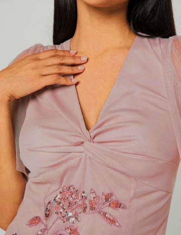 Rochie medie Coast, roz pudra