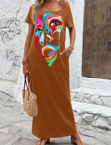 Rochie lunga SHEIN, maro