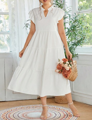 
						Rochie medie SHEIN CURVE, alb