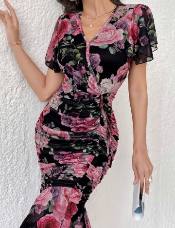 Rochie medie SHEIN, floral print