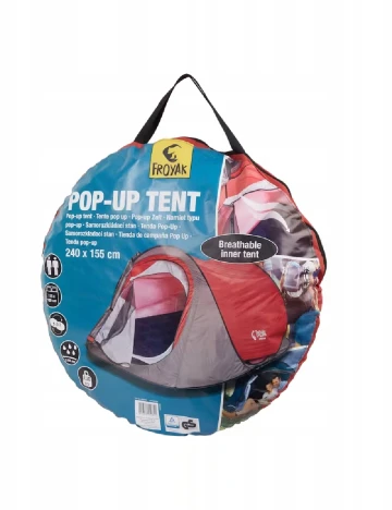 Cort de camping FROYAK, rosu/gri Rosu