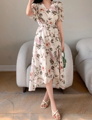Rochie medie Dazy, floral print Floral print