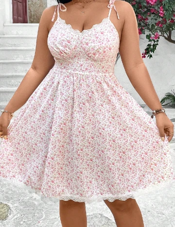 Rochie scurta SHEIN CURVE, floral print