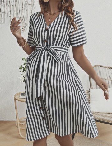 
						Rochie scurta SHEIN Maternity, alb/gri