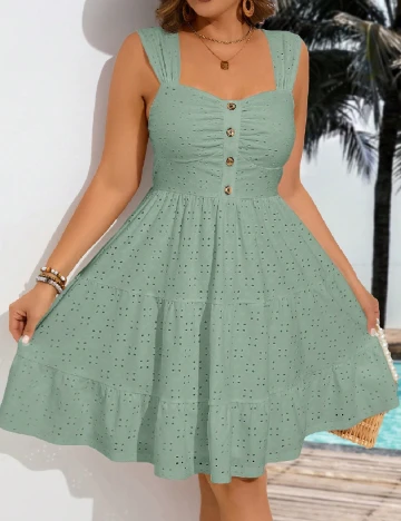 Rochie scurta SHEIN CURVE, verde