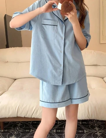 Pijama Dazy, albastru Albastru