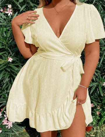 Rochie scurta SHEIN CURVE, galben