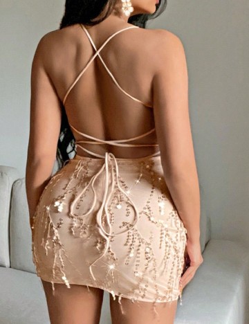 Rochie scurta SHEIN, crem