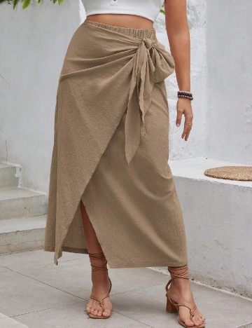 
						Fusta SHEIN CURVE, maro deschis