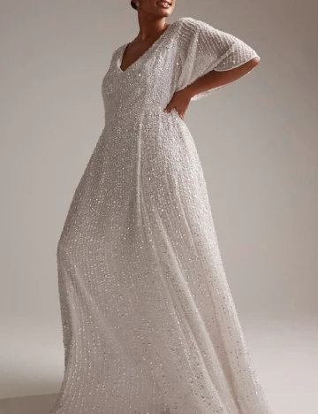 Rochie lunga ASOS Curve, alb