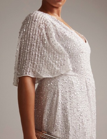 Rochie lunga ASOS Curve, alb