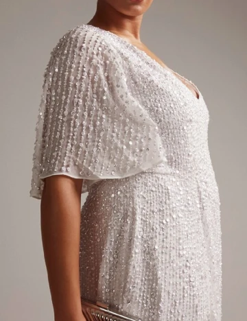 Rochie lunga ASOS Curve, alb