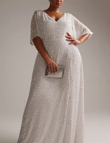 Rochie lunga ASOS Curve, alb