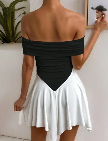 Rochie scurta SHEIN, alb/negru