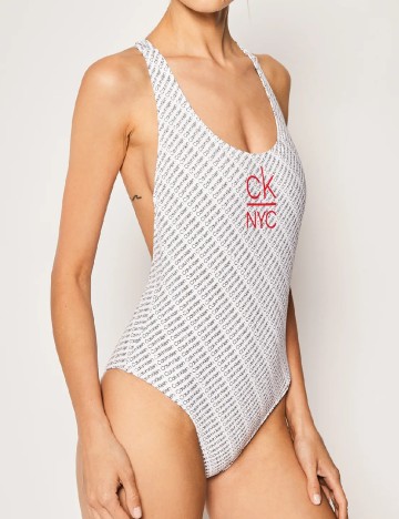 
						Costum de baie Calvin Klein, alb