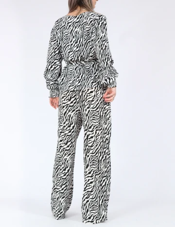 Pantaloni Only, alb/negru