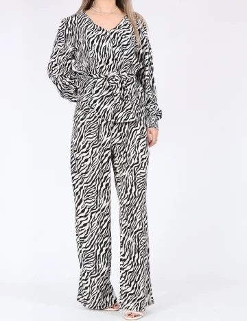 Pantaloni Only, alb/negru
