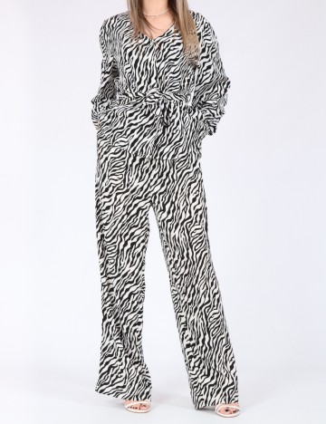 
						Pantaloni Only, alb/negru