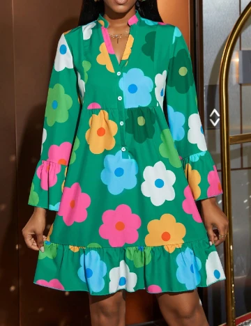Rochie scurta SHEIN, verde