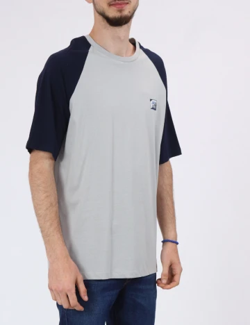 Tricou Jack&Jones, gri/bleumarin