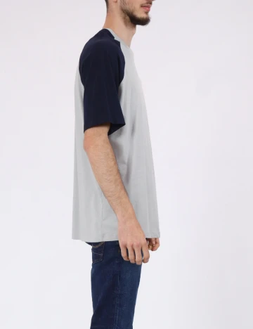 Tricou Jack&Jones, gri/bleumarin