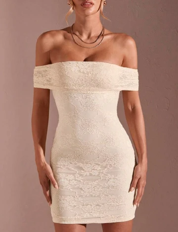 Rochie scurta SHEIN, crem