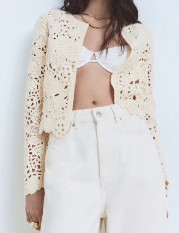 Cardigan Mango, crem