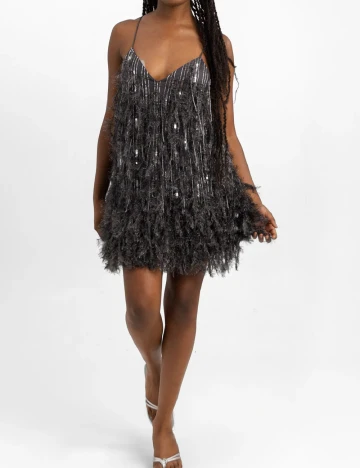 Rochie scurta ASOS, gri inchis