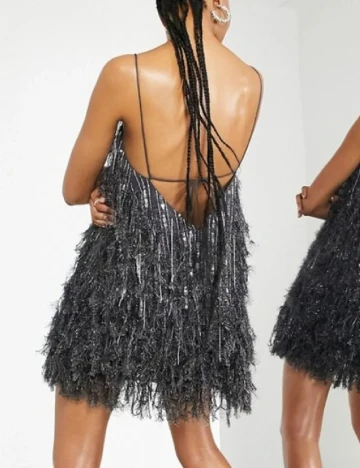 Rochie scurta ASOS, gri inchis