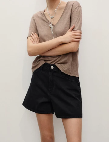 Pantaloni scurti Mango, negru