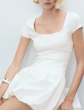 Rochie scurta Mango, alb
