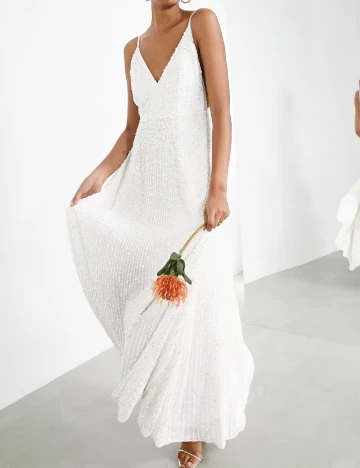 Rochie lunga ASOS, alb
