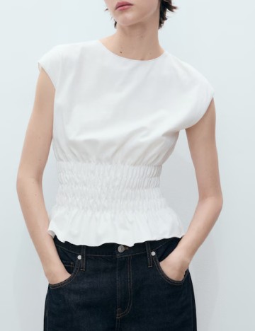 
						Tricou Mango, alb