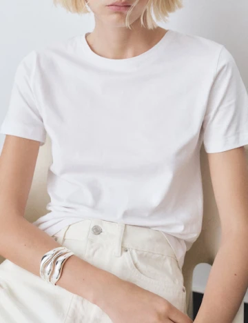 Tricou Mango, alb Alb