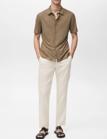 
						Pantaloni Mango, ecru