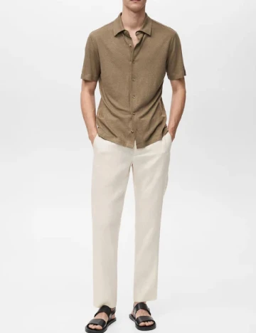 Pantaloni Mango, ecru
