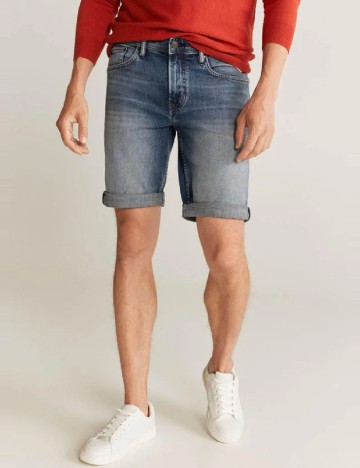 
						Pantaloni scurti Mango, albastru
