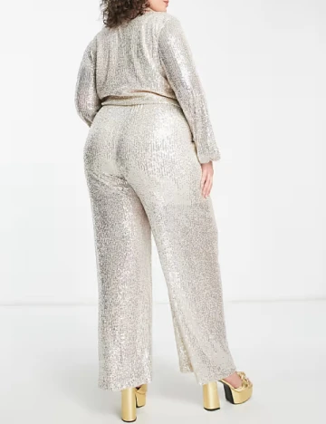 Camasa Flounce London Plus Size, crem