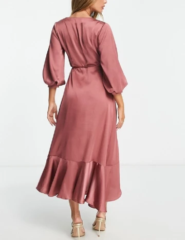 Rochie medie Liquorish, roz pudra inchis